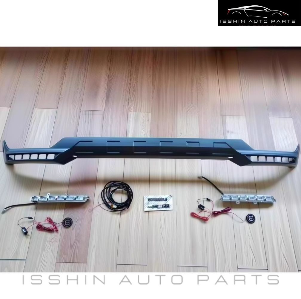 ベンツ Gクラス W463 G63 AMG用 フロントバンパーリップスポイラー LED付き 未塗装