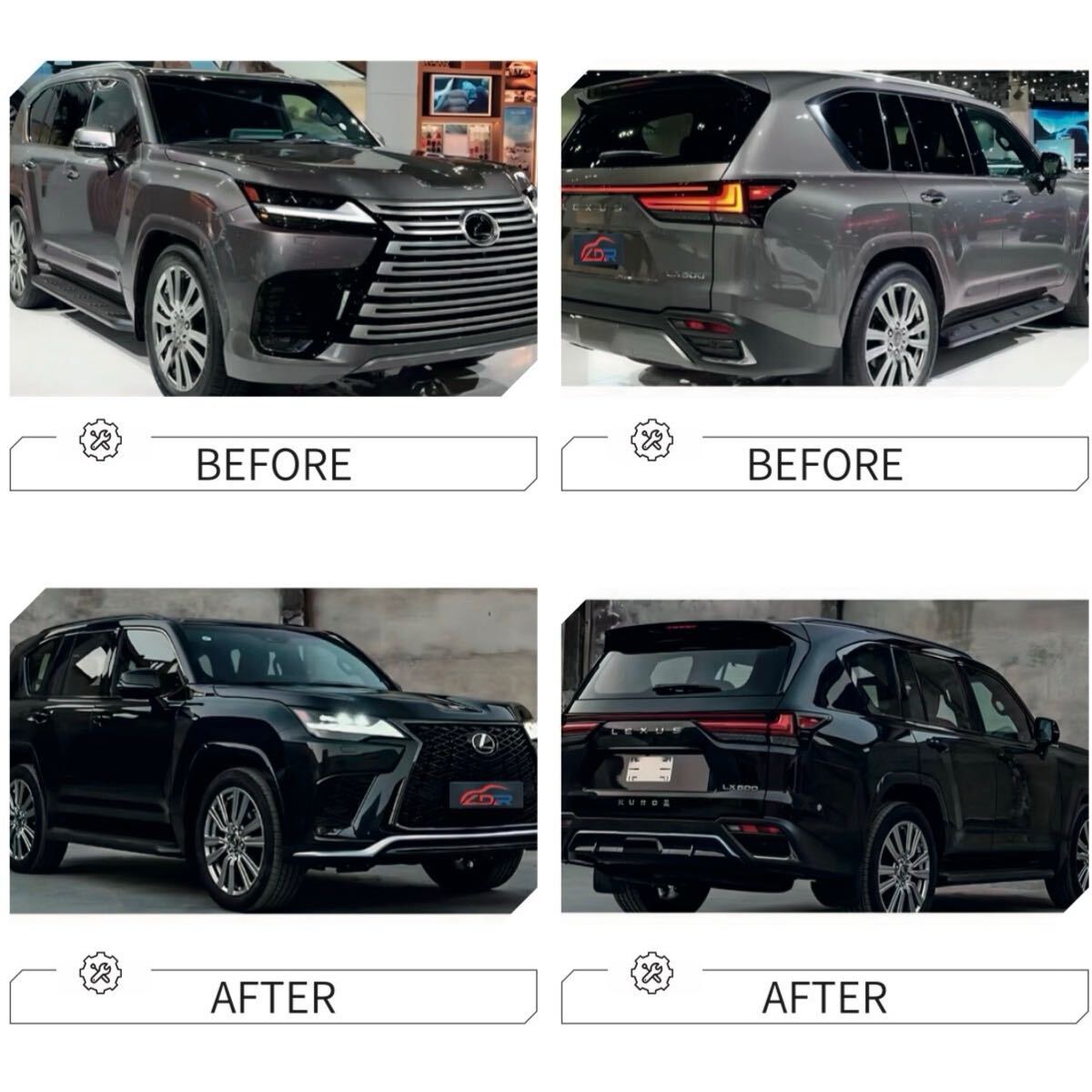Lexus LX600用 F SPORT仕様エアロキット フロント＆リアセット（未塗装）