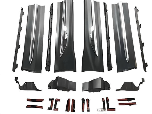 40系 ヴェルファイア Z Premier 専用 サイドスカート スモークメッキ エアロ サイドパネル ウレタン 未塗装 社外新品 VELLFIRE